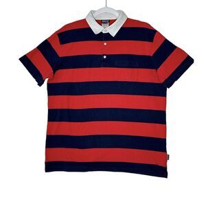 Patagonia Polo‎ Shirt  Men's Large Organic Cotton Striped Short Sleeve